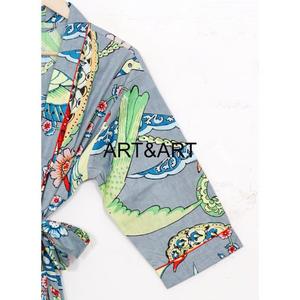 Robe Kimono Maxi 100% coton pour femme avec ceintures d'impression numérique florale pour les mariées ou un usage quotidien - Product Image 3