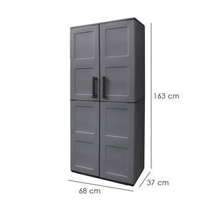 Armadio in Resina Alto 68x37x169 cm. Colore Grigio Scuro - Product Image 2
