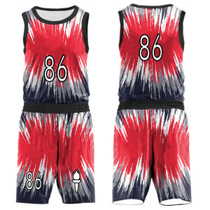 Maillot de basket-ball réversible en polyester 100% personnalisable pour hommes ensemble d'uniformes d'entraînement respirants personnalisés vêtements de basket-ball - Product Image 2