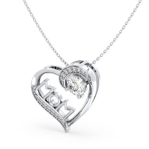 Colliers pendentifs solitaires en diamant de laboratoire HPHT CVD en or massif 14 carats REYES Luxury pour femmes, certifiés IGI, bijoux fins - Product Image 2