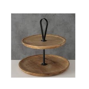 Support à gâteau rond en bois naturel pour comptoirs de desserts, offrant un aspect biologique et une surface d'exposition lisse - Product Image 5
