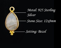 Robijn Peer Briolettte Hanger 12X8Mm Geverfd Robijn Peer Briolette 18K Goud Vermeil Sterling Zilver Fancy Bezel Hanger Robijn Hanger