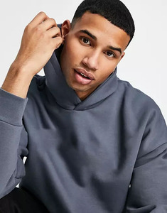 Sudadera con Capucha de Felpa Francesa de 320 g/m², Impresión de Logotipo Personalizado, Sudadera con Capucha para Hombre Sin Cordones - Product Image 3