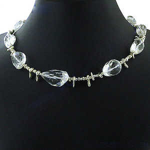 <b>Clear</b> <b>Quartz</b> Bead <b>Necklace</b> for Women Elegant Crystal Gemstone Jewelry - Product Image 2