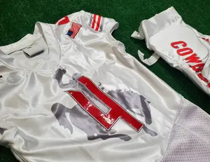 Los últimos uniformes de fútbol americano para jóvenes, diseños de camisetas cortas con conjuntos al por mayor, uniformes de fútbol americano - Product Image 3