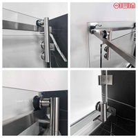 Système de porte coulissante de cabine de douche moderne pour petit espace Kit de quincaillerie pour porte en verre design de butée de salle de bain