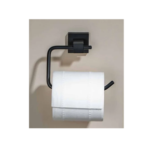 Porte-papier hygiénique élégant en acier inoxydable à revêtement noir Durable et durable fixé au mur pour la maison Restaurant Salle de bain - Product Image 4