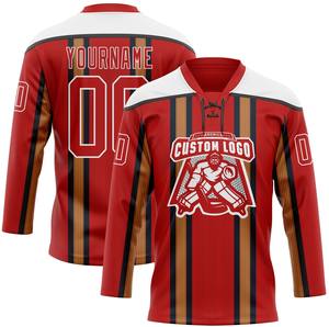Jersey de Hockey sobre Hielo Personalizado con Encaje, Impresión Digital, 100% Poliéster, Antibacteriano, Secado Rápido, Nombre del Equipo Personalizado, Números de Jugador, Servicio OEM - Product Image 6