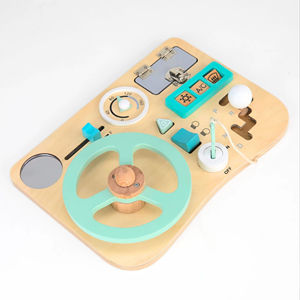 Wooden Steering Wheel Toy – <b>Montessori</b> Busy <b>Board</b> for Kids - Product Image 1