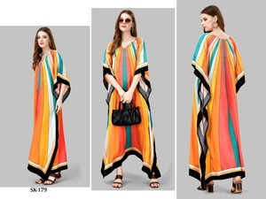 Présente de nouveaux beaux designs kaftan soie de plumes et impression numérique pour les femmes - Product Image 5