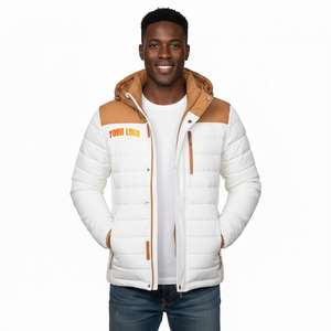 Vente flash, nouveau design haut de gamme, sweat à capuche personnalisé, veste matelassée d'hiver, veste matelassée unie pour homme, 100% coton - Product Image 3