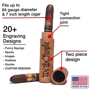 Humidor de Viaje de Lujo para Cigarros en Tubo de Madera - Caja de Regalo con Logotipo Personalizado para Bogeys y Stogies - Product Image 3