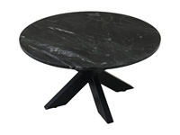 Ensemble de table à manger ronde en marbre noir Martino de style français moderne et luxueux avec pieds en métal croisés, idéal pour les hôtels et les bureaux, avec fonction pliable