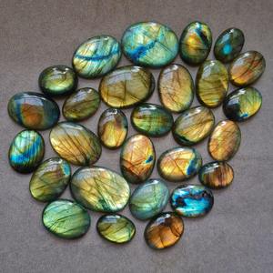 Cabochons ovales en labradorite, cabochon naturel flashy en labradorite, pierre précieuse de labradorite naturelle pour l'emballage de fil. - Product Image 6