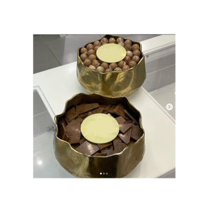 Tazón de Chocolate pulido dorado con forma de cáliz redondo martillado de buena calidad, nuevo estilo, Decoración de mesa, boda, venta al por mayor - Product Image 6