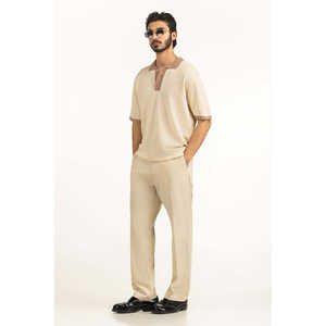 Polo à coupe classique, techniques de broderie foncées, tricoté de haute qualité, anti-plis, respirant, uni, pour le golf, disponible en taille XL, coupe ajustée - Product Image 3