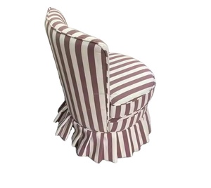 Fauteuil de salon vintage français en tissu à dossier rond, fauteuil d'appoint rembourré, chaises longues - Product Image 5