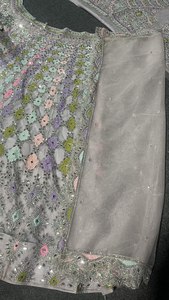 ชุดผ้าปักลาย Georgette แฟชั่นชุด pishwas หรูหราอินเดีย pishwas pakistani lehenga choli dupatta กับ anarkali pishwas