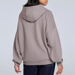 Drop Shoulder Heavyweight 100% algodón Nueva llegada Sudaderas con capucha de gran tamaño para mujer Sudaderas con capucha de manga larga con estampado de pantalla para mujer - Product Image 2