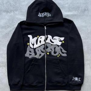 2022ใหม่เสื้อมีฮู้ดสำหรับคู่รัก, แจ็คเก็ตกีฬาคอกลมแขนยาวทรงหลวมมีฮู้ดแบบวินเทจมีซิปขนาดใหญ่พิเศษ - Product Image 5