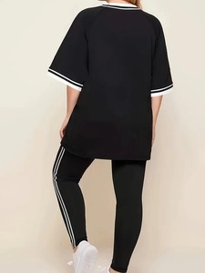 Ensemble de vêtements de sport décontractés avec logo personnalisé pour femmes, pantalons de survêtement et pantalons à capuche, survêtements solides pour le jogging - Product Image 2