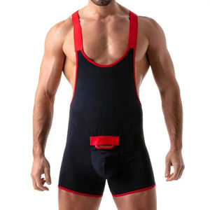 ชุดมวยปล้ำแบบยืดได้ สกรีนโลโก้ด้านหน้า ออกแบบเองได้ ผลิตตามสั่ง (OEM)  ผ้าโพลีเอสเตอร์  ขายดี - Product Image 1