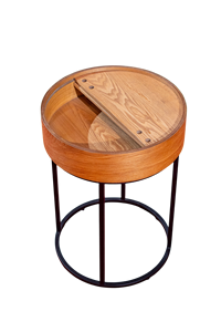 Vente chaude Table Basse Ronde Moderne en Placage de Frêne MDF Mobile avec Cadre en Métal Meubles de Salon pour Usage Domestique - Product Image 5