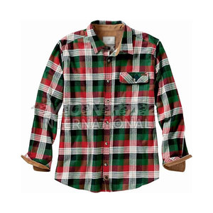 Camisa de franela a cuadros de algodón 100% personalizada para hombre, ajuste clásico y talla grande gruesa, precio de fábrica - Product Image 1