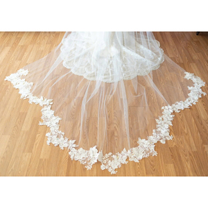 Nuevo diseño hermoso para su boda velo de encaje festoneado para boda hecho en Vietnam con precio comparativo - Product Image 2