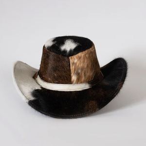 Sombreros de piel de vaca de estilo occidental para hombre de alta calidad logotipo personalizado Vintage hecho a mano al aire libre sombreros de cuero impermeables - Product Image 2