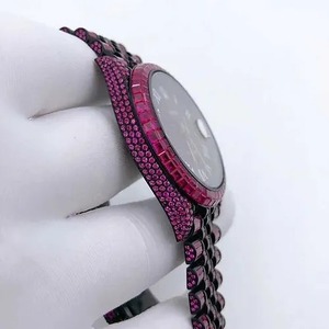 Montre unisexe de luxe en zircone cubaine taille baguette, style hip-hop, avec un design unique et élégant, couleur unique et bijoux de mode. - Product Image 5