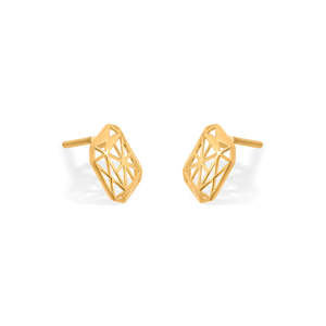 Pendientes de Oro con Esmeralda y Circonita - Joyería Geométrica Clásica y Moderna para Fiestas y Regalos - Product Image 4