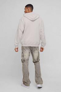 100% Polyester personnalisé sweat à capuche zippé hommes impression en relief hiver 360g séchage rapide strass respirant couleur unie col à capuche - Product Image 2