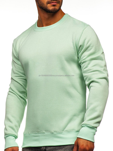 Cols et garnitures en tricot côtelé personnalisé 100% coton sweat-shirt en coton gris col rond vêtements de rue sweat à capuche uni et vierge sweat-shirt pour hommes - Product Image 2