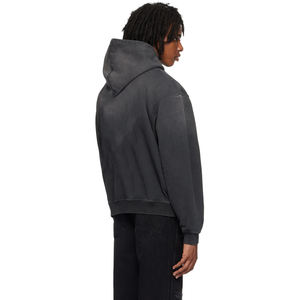 URBANGAZER INDUSTRIES Sudadera con capucha de doble cremallera para hombre, estilo vintage, corte regular, efecto desgastado por el sol, 500 g/m², forro polar con bordado de chenilla, abrigo de invierno - Product Image 3