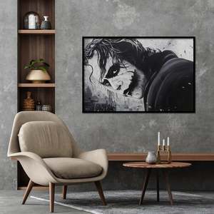 Póster de Ed Capeau del Joker de Caballero Oscuro, Material de Lona, Marco Negro, Decoración de Pared - Product Image 1