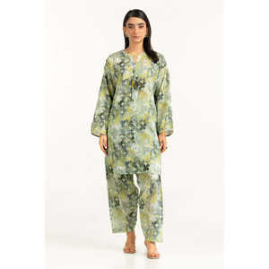 ชุดเซ็ตผ้าชีฟองสีเขียวอ่อนสำหรับผู้หญิง ชุดลำลอง 2 ชิ้น กางเกงขาสั้น ไซส์ XS ฤดูใบไม้ผลิ/ฤดูร้อน - Product Image 2