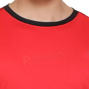 T-shirt de compression tissé à manches courtes pour hommes en polyester/coton - Product Image 5