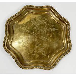Luxury <b>Large</b> Brass <b>Serving</b> <b>Trays</b> With Nikil Plated Restaurant Coffee Food Rustic Walnut Ottoman <b>Serving</b> <b>Tray</b> With Brass Handle - Product Image 6