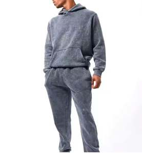 Vente en gros de survêtements personnalisés délavés à l'acide pour hommes à capuche à manches longues avec un design personnalisé et un style Hip Hop - Product Image 1