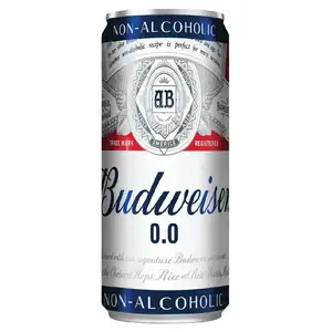 Toptan Budweiser 0.0% olmayan alkollü bira sıfır nokta sıfır 330 ml durumda paketi