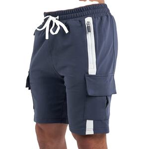 Pantalones cortos deportivos de algodón para hombre, ropa de calle con bolsillos y bloques de colores, cremalleras, entrenamiento deportivo, 5 pulgadas - Product Image 2