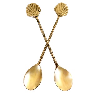 Ensemble de 4 cuillères à dîner en laiton faites à la main avec polissage et laque Meilleure qualité Design unique Cuillère à dîner pour la maison - Product Image 5