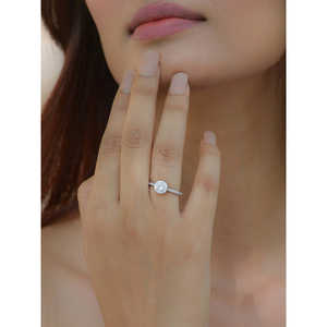 Anillo de Halo de plata 925 con diseño geométrico de aspecto de diamante adornado para mujer estilo Hip-Hop corte rodio Ajuste de oro amarillo para regalo - Product Image 5