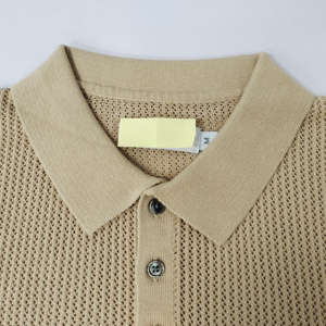 Suéter Polo de Punto Personalizado al por Mayor con Logotipo Personalizado para Hombre, Camiseta Polo de Punto Calado de Manga Corta para Verano - Product Image 5