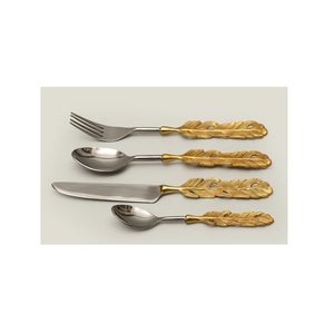 Couverts de luxe en acier inoxydable Offre Spéciale pour banquet et mariage, couverts plaqués or brillant, ensemble de cuillères et fourchettes sûrs et sains - Product Image 4