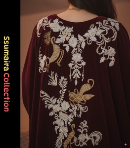 Venta al por mayor elegante vestido de noche de terciopelo granate con bordado de plata Modest Luxury Party Wedding Wear Envío gratis | Tendencias Cp - Product Image 3