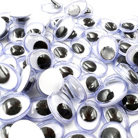 100 Buah 10Mm Mainan Plastik Googly Eyes-Soft Toy Model Mainan Aksesori DIY dengan Latar Belakang Putih & Pupil Hitam Merek PLOMA