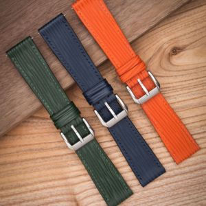 Bracelet de montre en cuir de veau Epi sur mesure, taille et longueur personnalisées, multicolores, résistant à l'eau, accessoire de bijouterie, fabriqué à la main au Vietnam - Product Image 1
