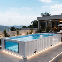 Piscine moderne en conteneur d'expédition personnalisé, préfabriquée, modulaire, hors sol, pour jardin, villa et complexe hôtelier